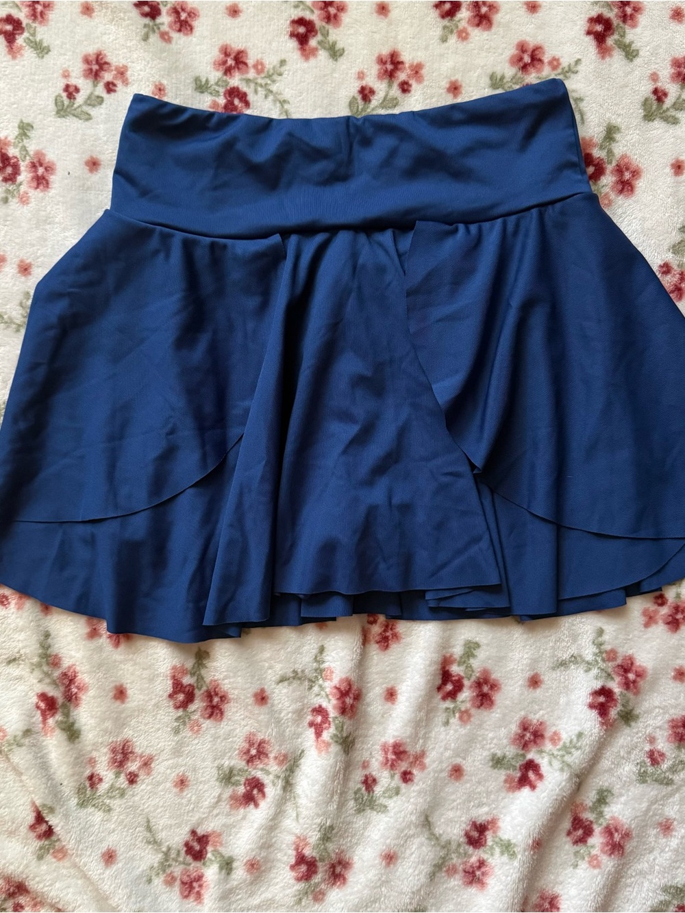 Blue Pleated Ruffle Tennis Skort Built-In Shorts XS NWT